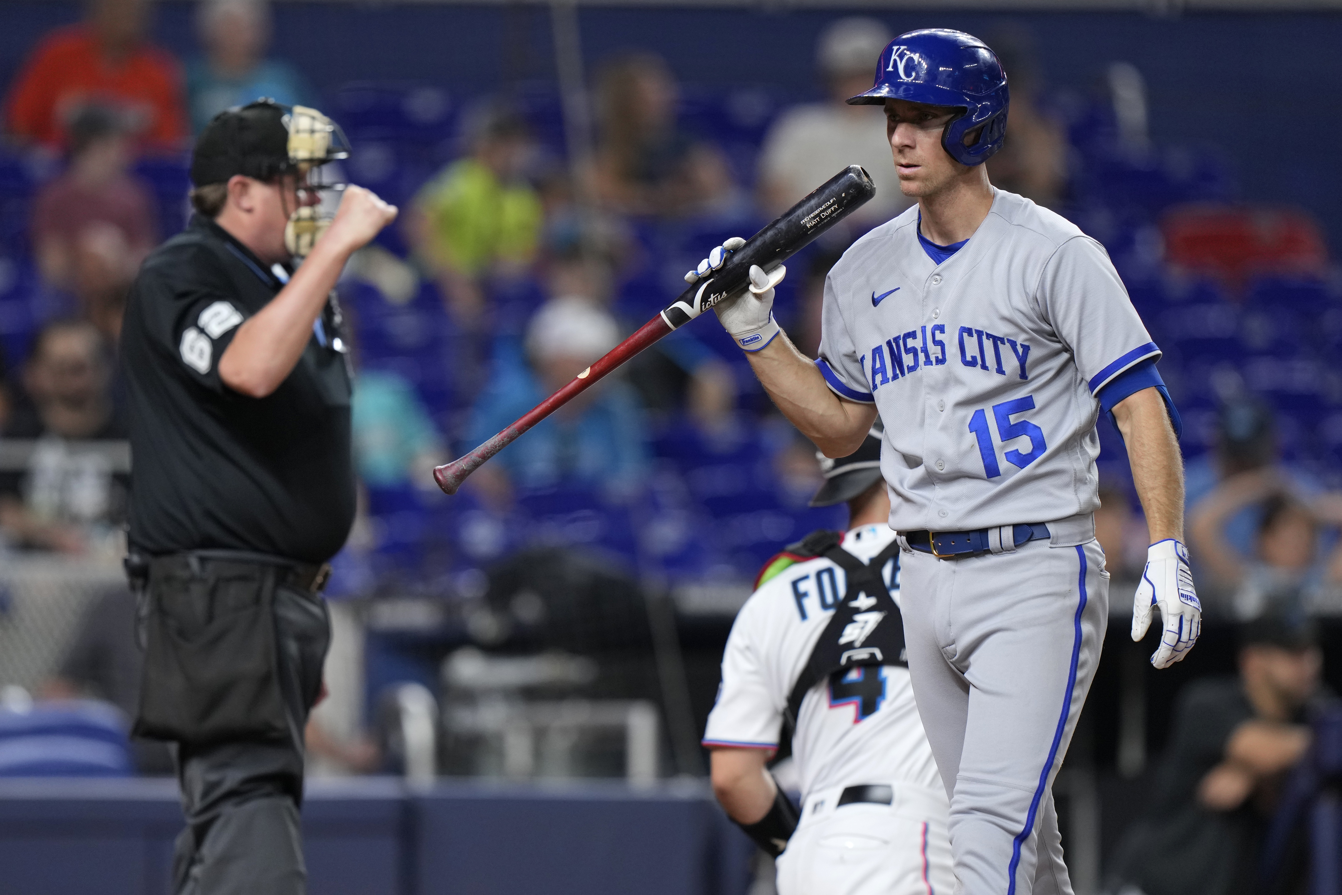 Miami Marlins' Jorge Soler bats during the ninth inning in the