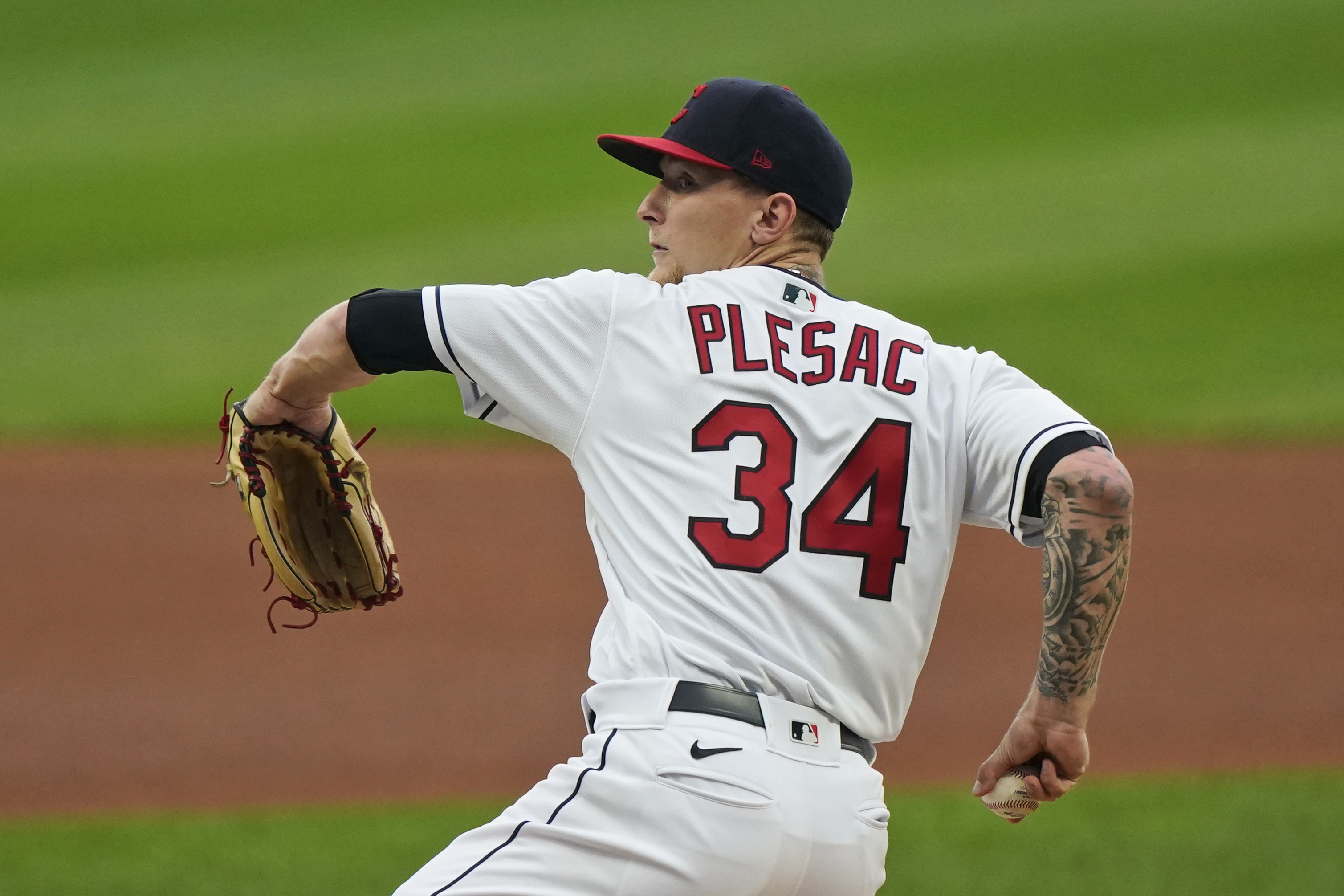 Indians pitcher Zach Plesac breaks thumb as he 'aggressively' rips off shirt