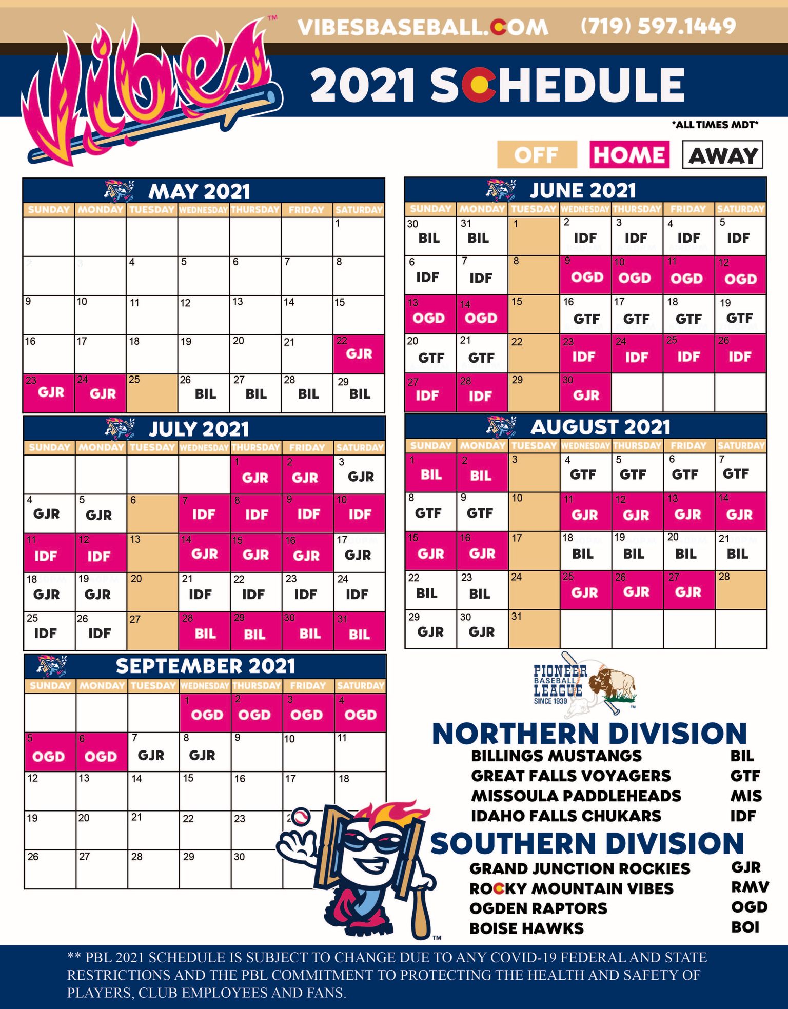 Billings Mustangs Schedule 2022 Rocky Mountain Vibes Release 2021 Schedule