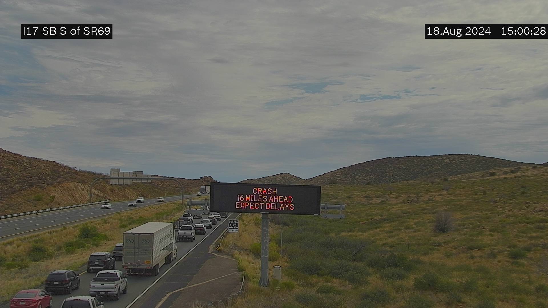 Traffic backed up for miles after crash on I-17 near Black Canyon City