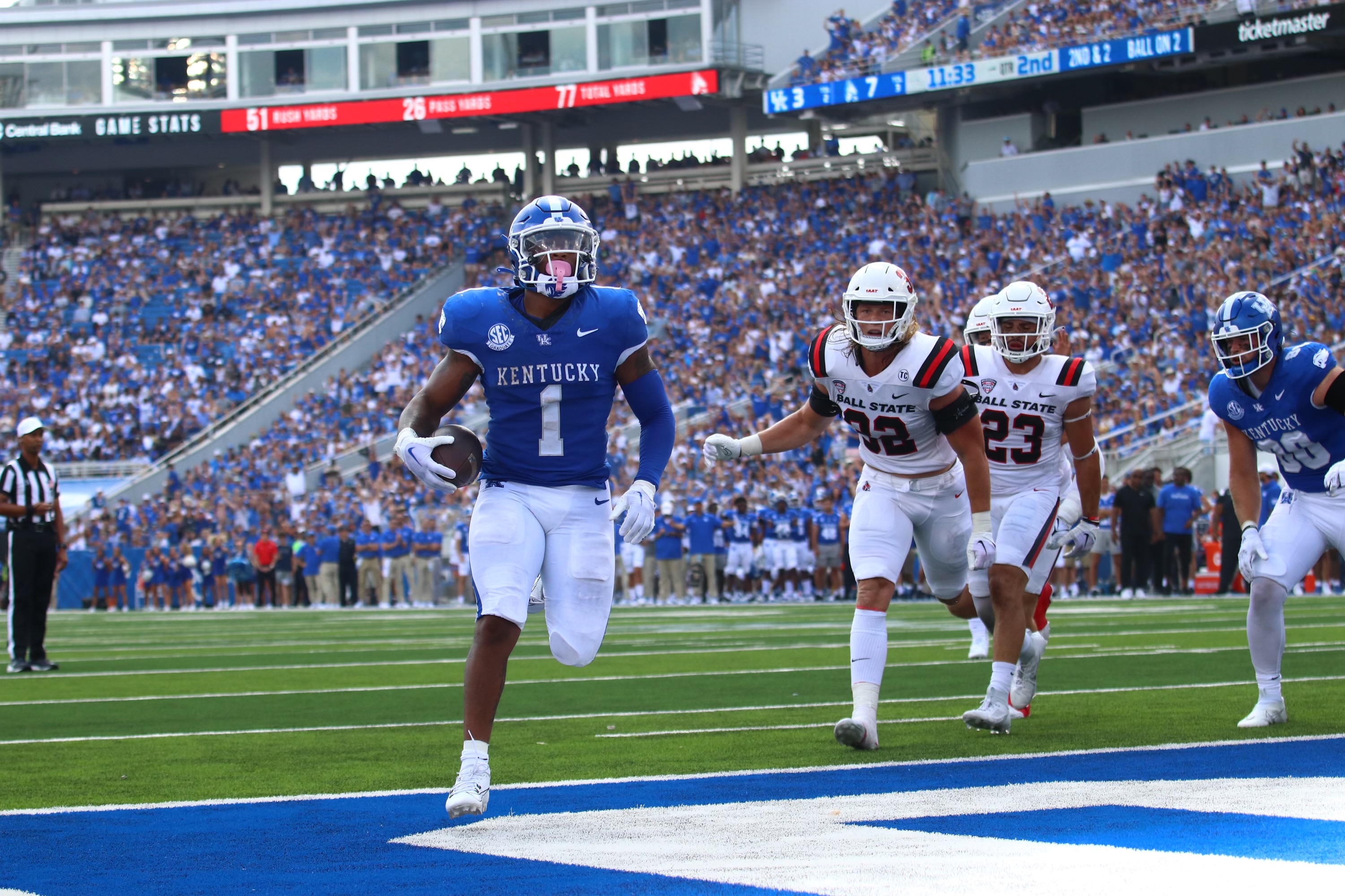 What channel is the Kentucky football game vs. Ball St. on?