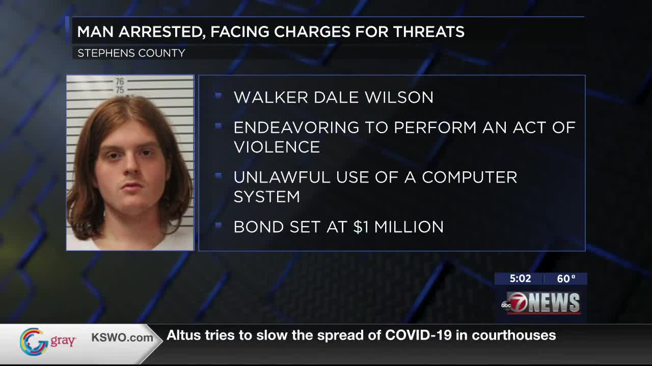 Man arrested in Stephens County after threatening elected officials