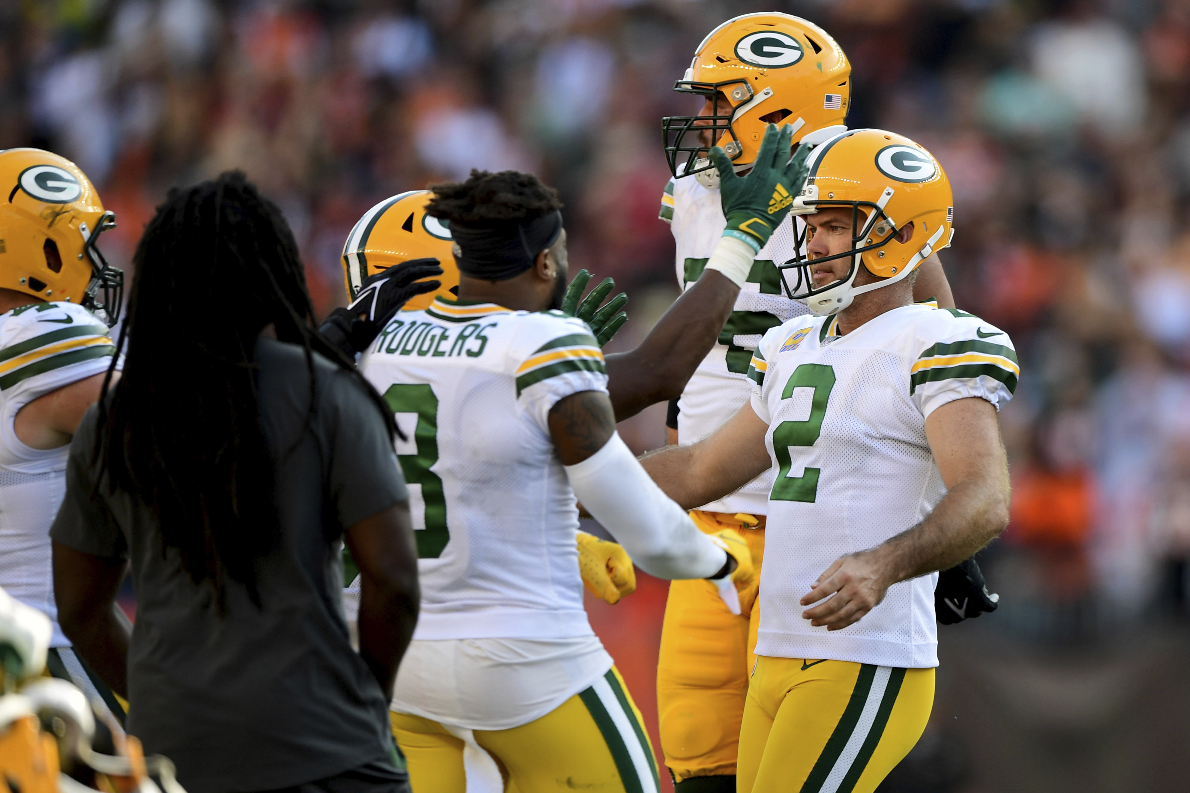 Green Bay Packers kicker Mason Crosby connects on a 51-yard field