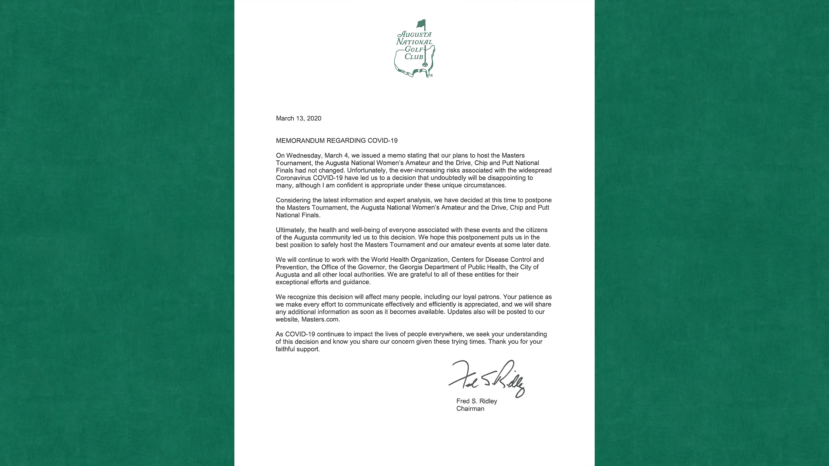 The Masters, Boston Marathon will be