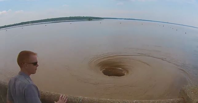 Giant Vortex Draining Lake Texoma