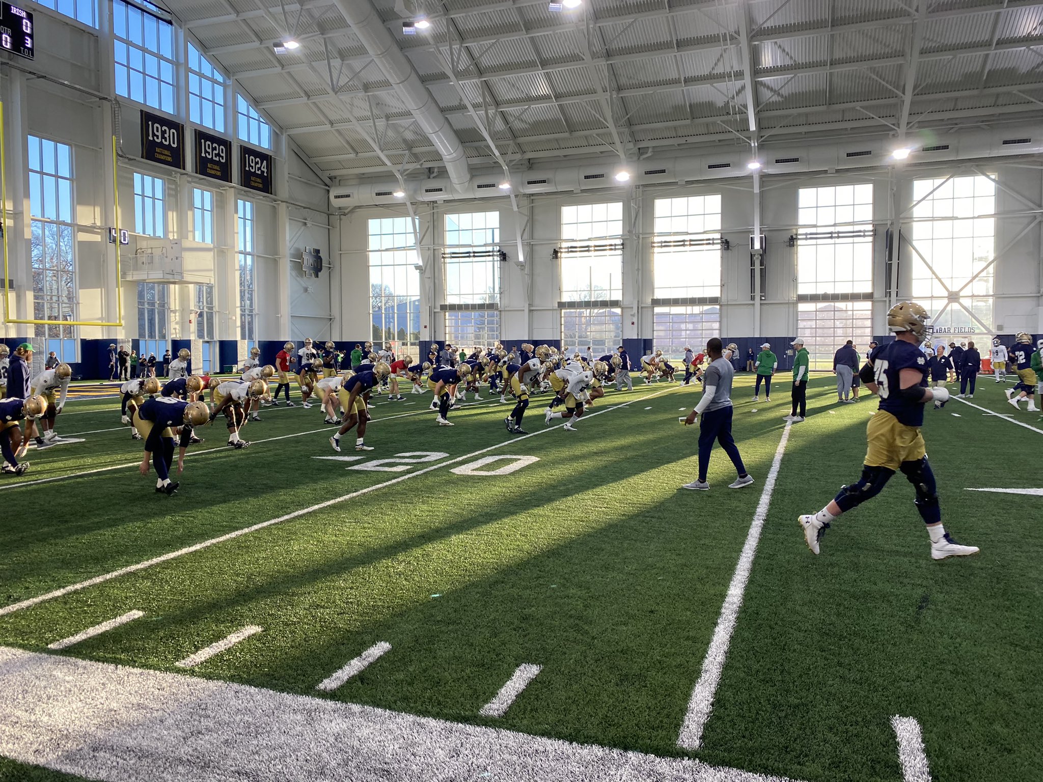 What's going on with spring practice for Notre Dame Football