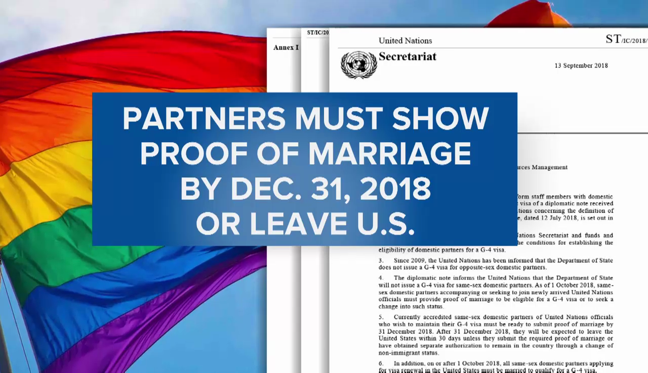 Trump administration begins to deny visas to same-sex partners of foreign  diplomats without marriage