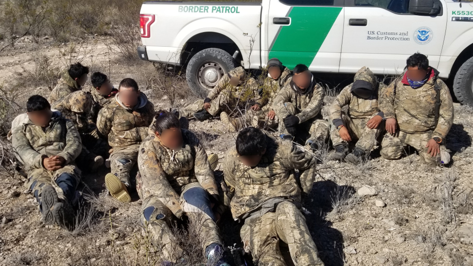 Twelve undocumented immigrants wearing camo caught in remote