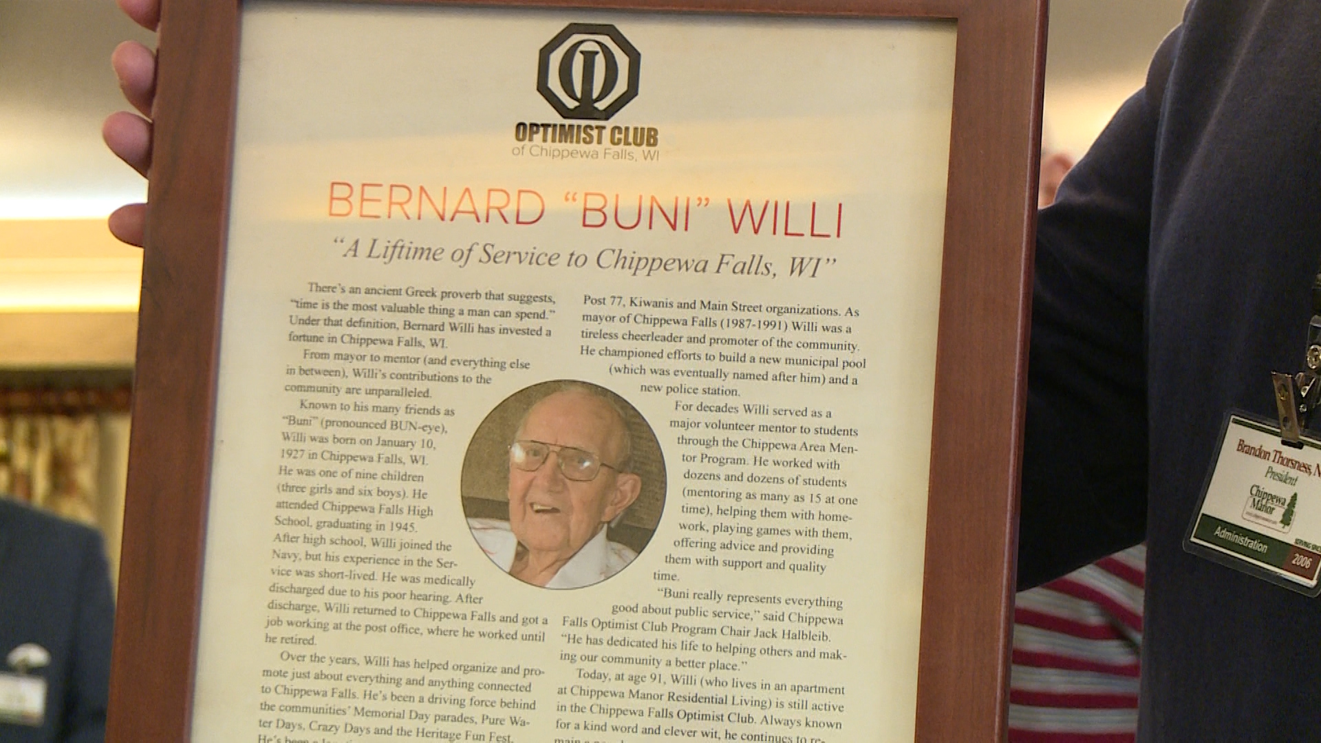 Chippewa Falls man honored for lifetime of service to community