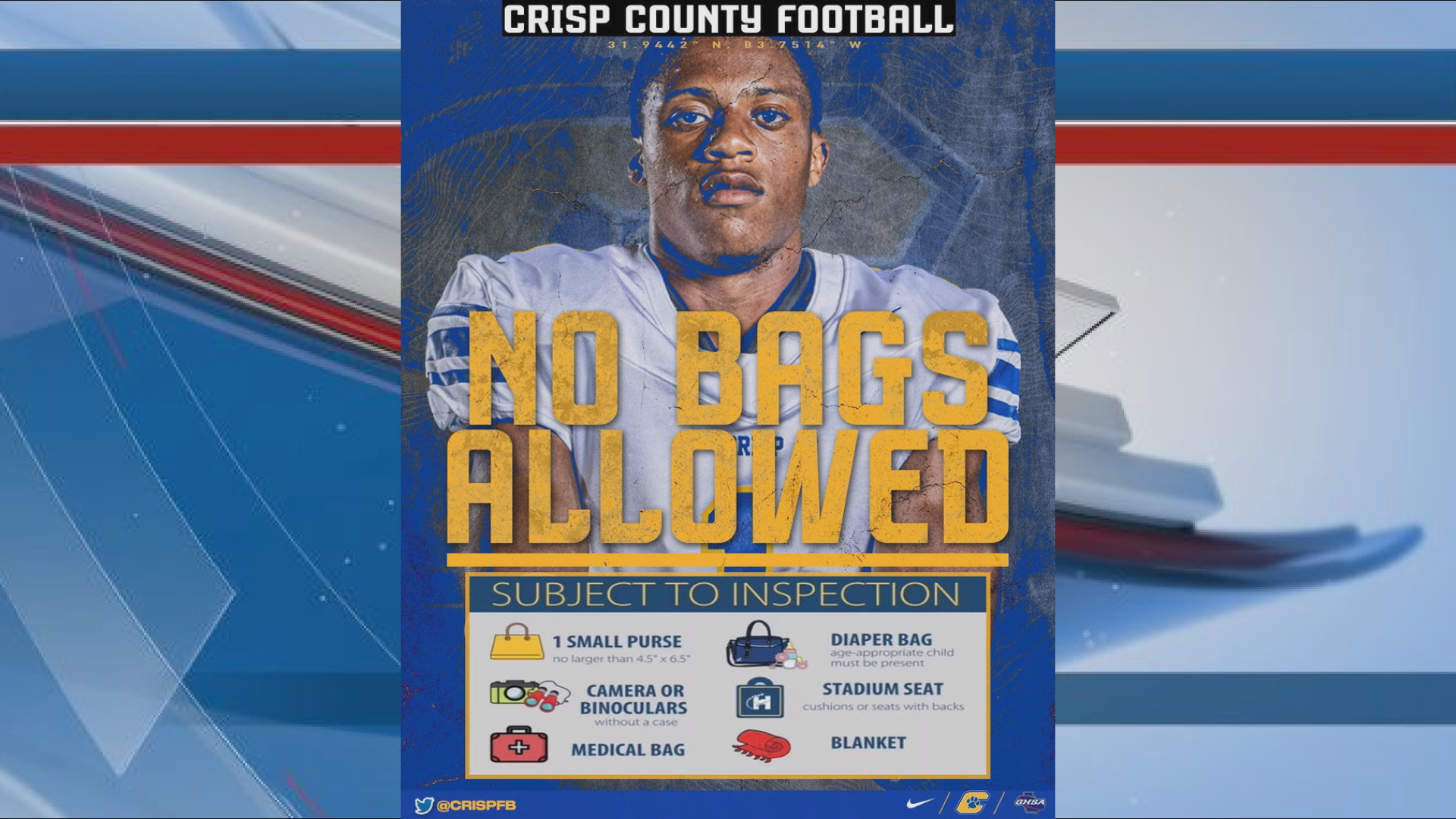 Crisp Co. High announces 'no bag' policy for football game