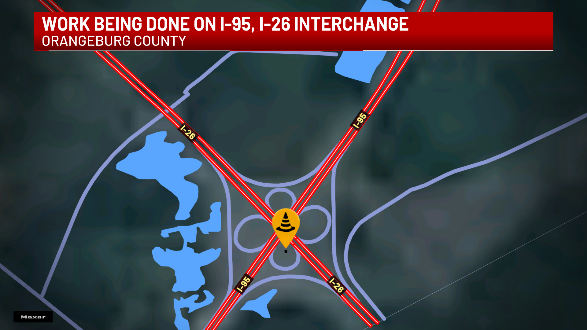 TRAFFIC ALERT: Road work to cause lane closures on I-95, I-26