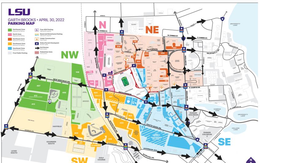 Lsu Parking Lot Map Everything You Need To Know Before The Garth Brooks Concert