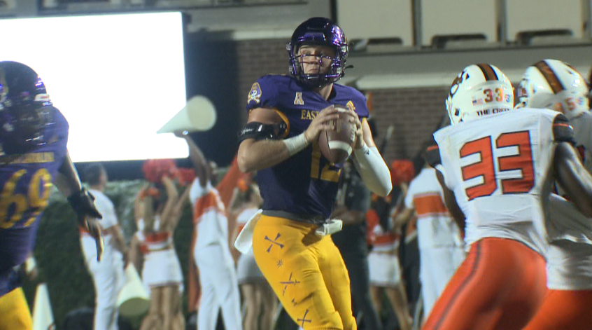 Ahlers Sets Passing Mark as East Carolina Cruises Past Campbell