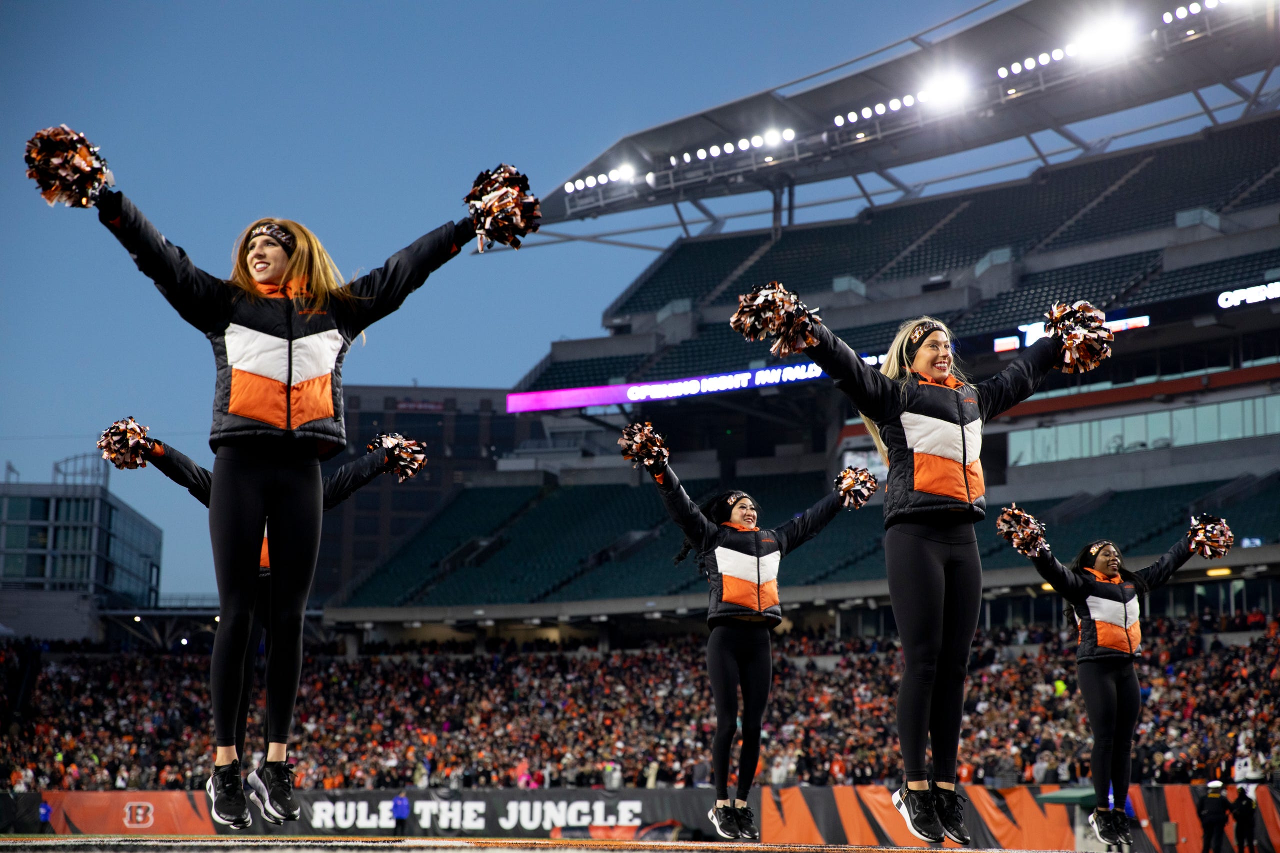 Photographer captures photo of fireworks at Bengals pep rally