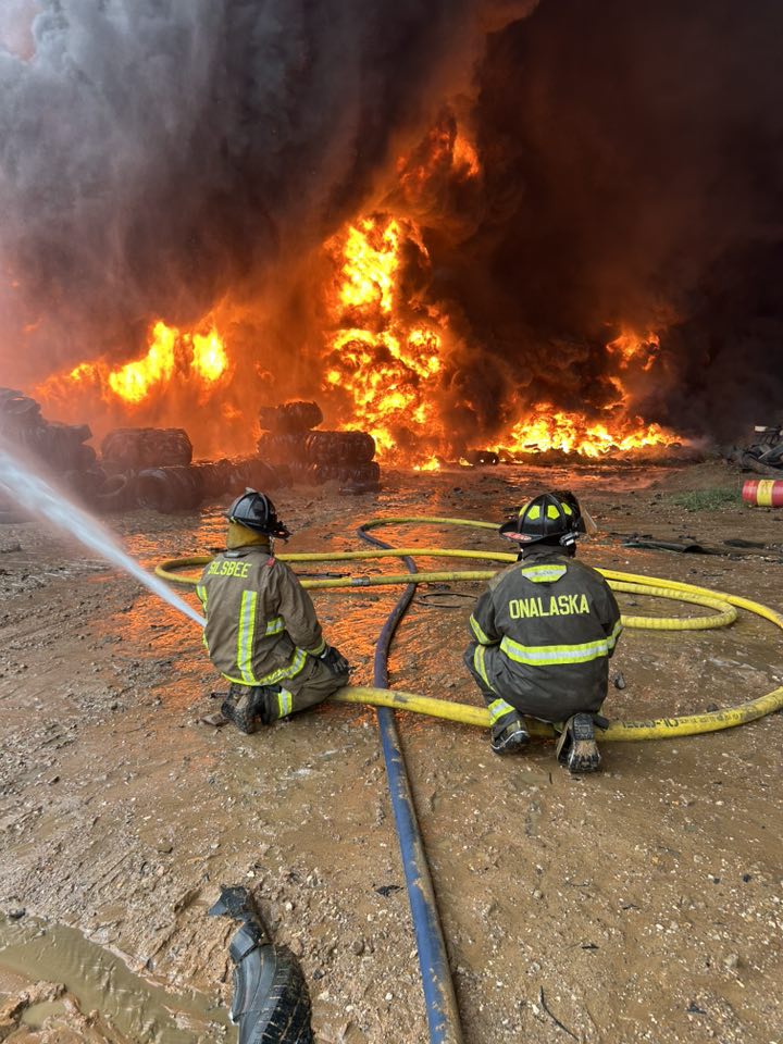 Fire at Woodville tire recycling plant fully contained