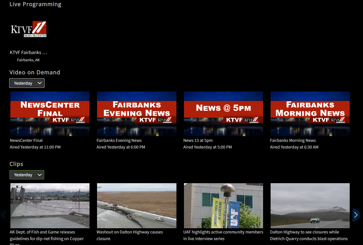 Streaming Interior Alaskas most trusted news, sports, weather and more for free