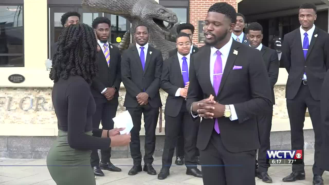 Something Good Omega PSI PHI fraternity giving back to a fellow student