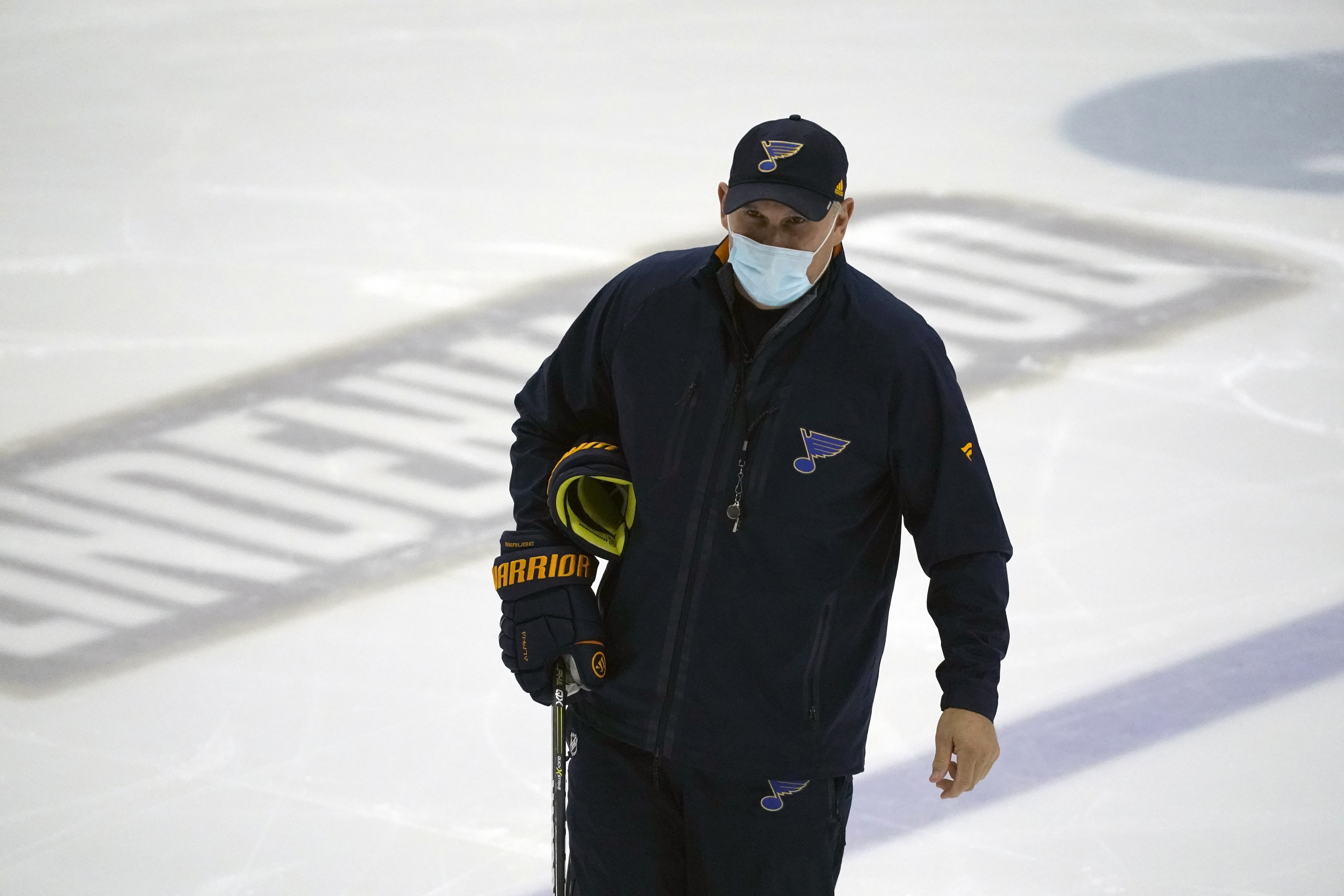 St. Louis Blues' Sammy Blais handles the puck during the second period of  an NHL hockey game against the Arizona Coyotes Tuesday, Feb. 2, 2021, in  St. Louis. (AP Photo/Jeff Roberson Stock