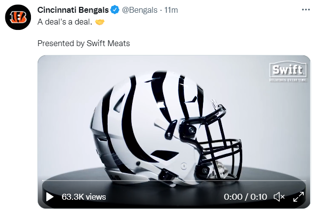 After Popular Demand, Cincinnati Bengals Unveil 'White Bengal' Helmets  (VIDEO)