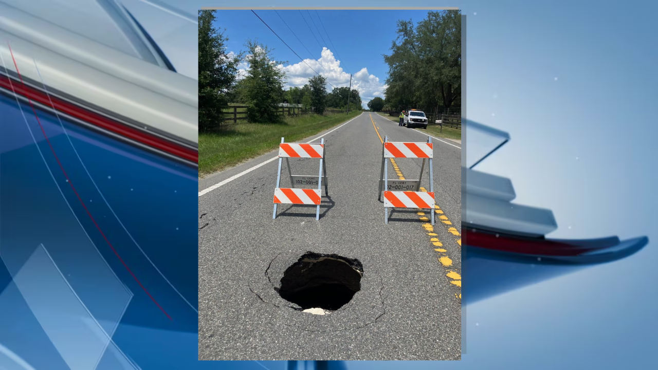 Ground depression closes Marion County road for hours before reopening