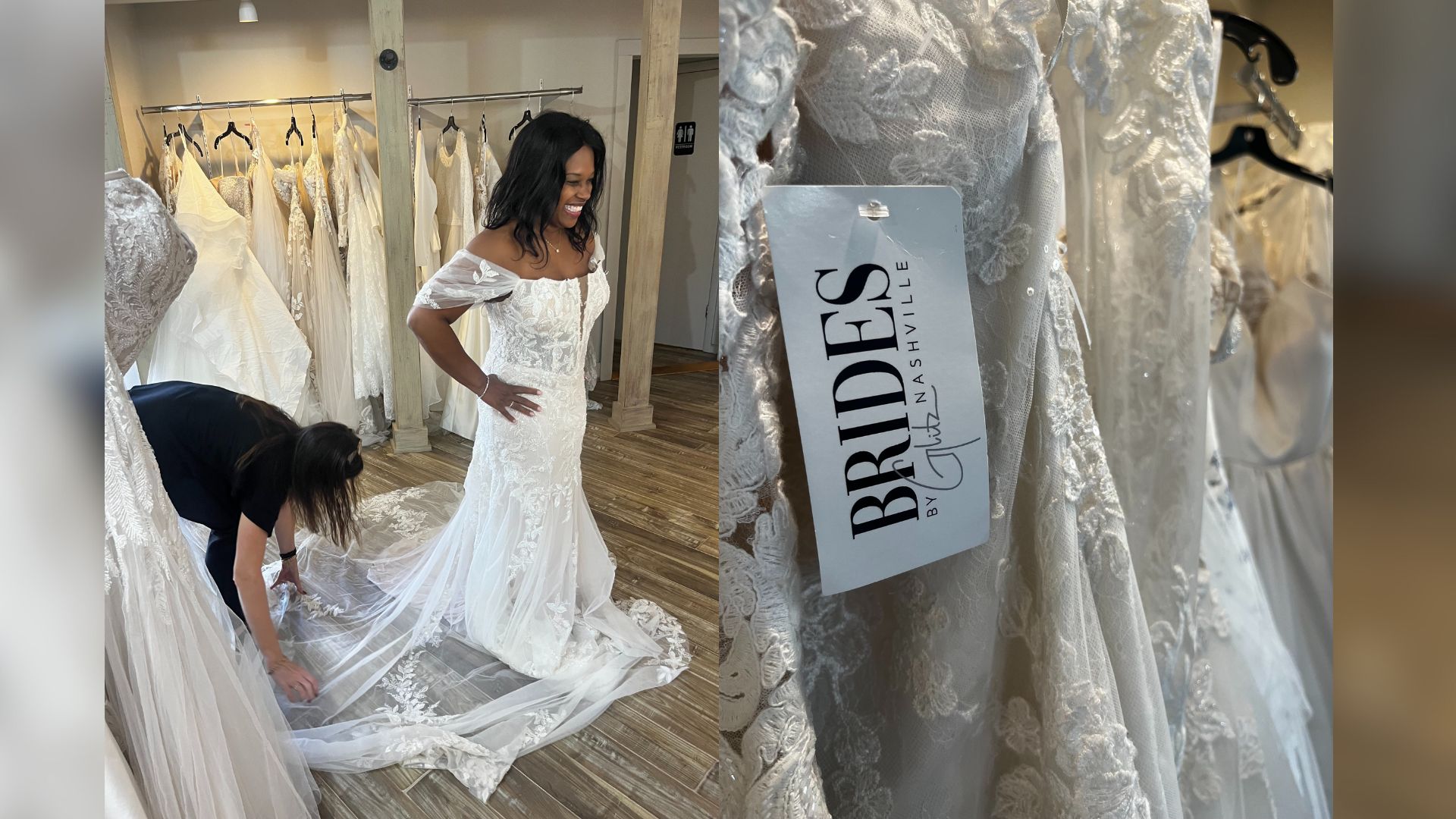 bridesmaid dresses nashville bridal boutique offering free wedding to military, first responders Buttons:Premium Custom Buttons Strapless Navy Blue Sequin NA-06.16.25AM