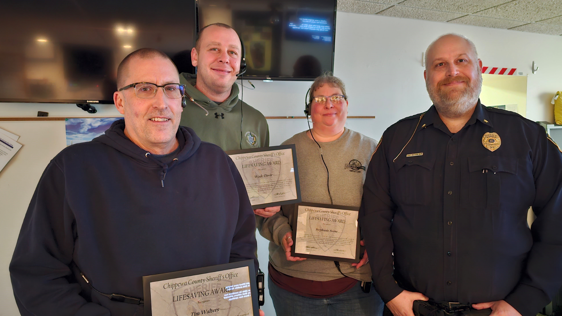 Emergency Communications Center staff recognized by Chippewa