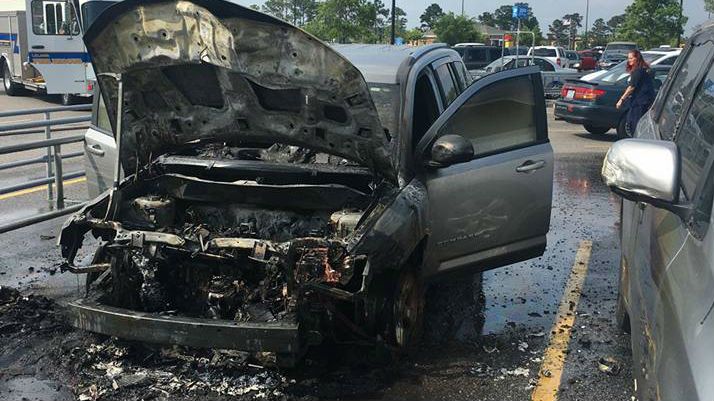 Cars Catch Ablaze In Route 1 Walmart Parking Lot