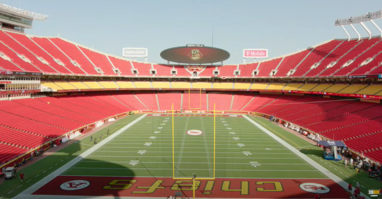 Chiefs unveil historic red end zones to celebrate 50 years at Arrowhead