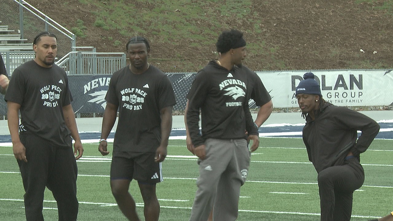 Wolf Pack players battle brutal conditions during Pro Day