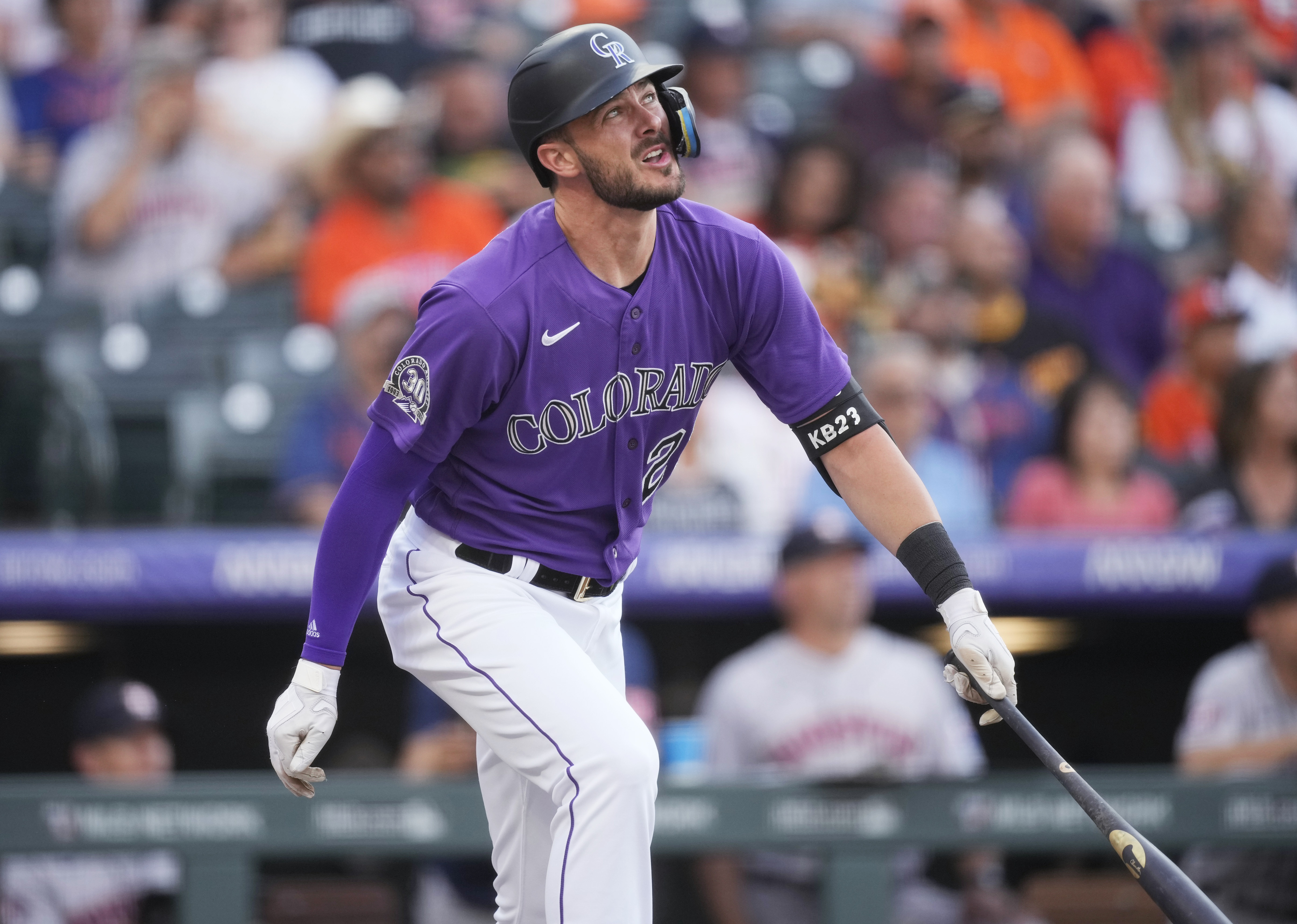 Colorado Rockies OF Kris Bryant Leaves Game After Hit-By-Pitch, X