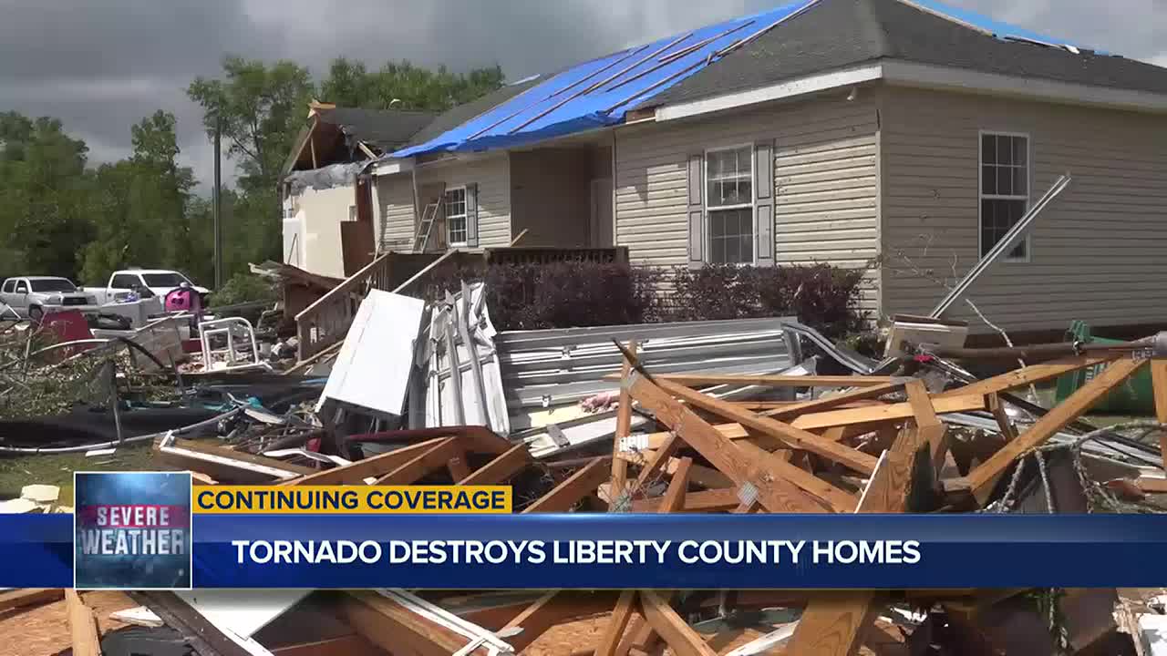 tornado destroying house