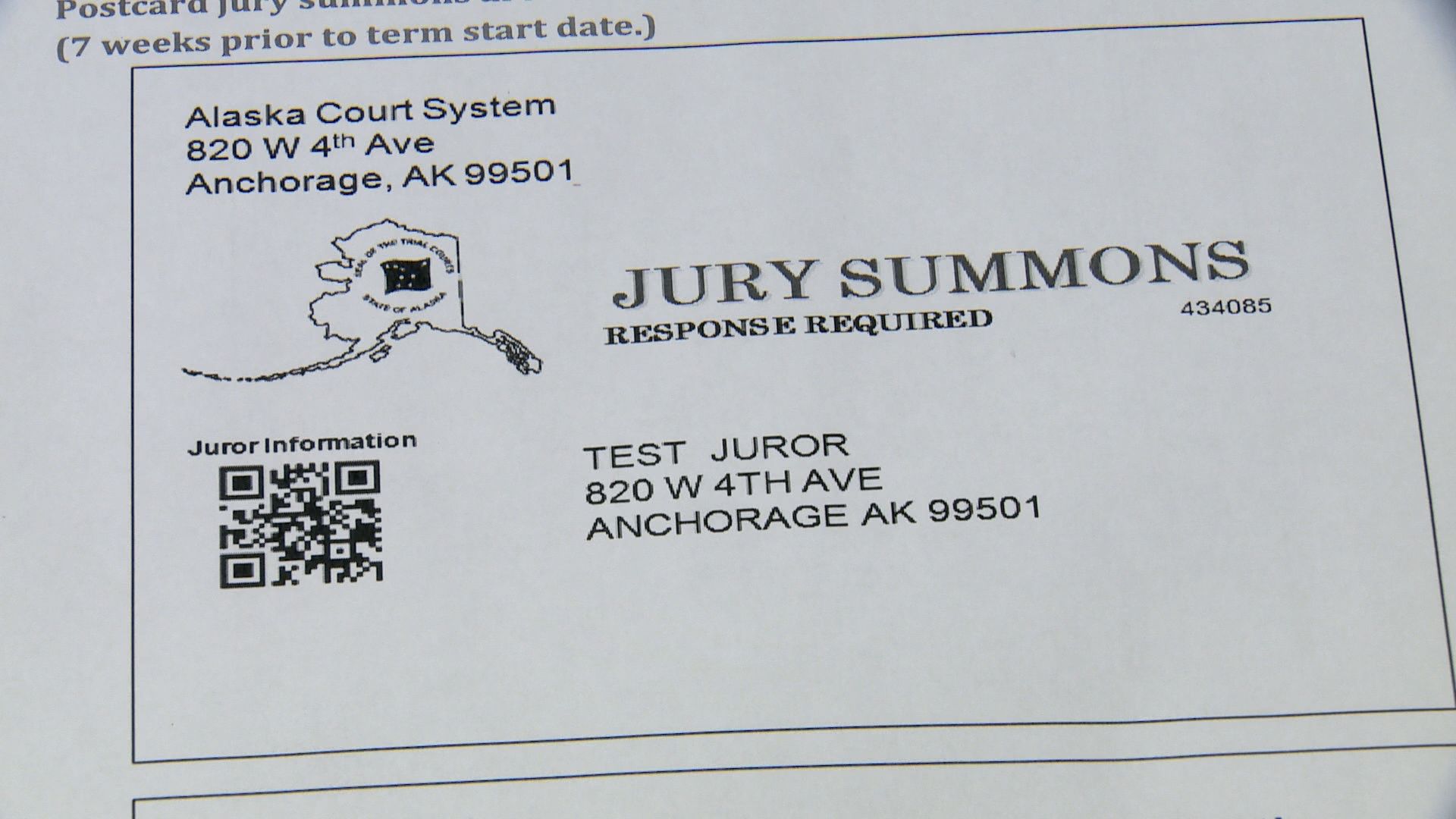 Alaska Court System warns people about jury scam