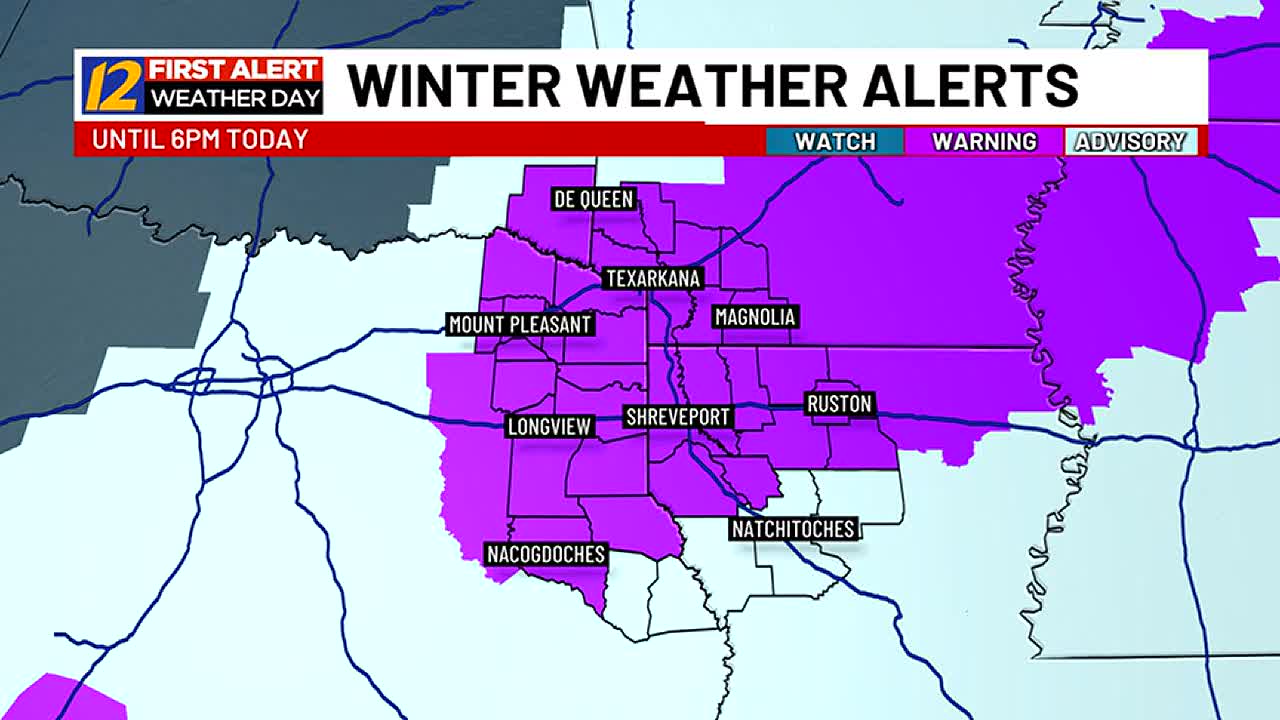 Winter storm continues to impact the ArkLaTex today