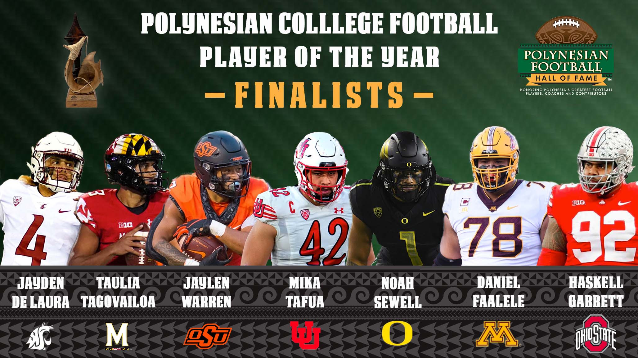 Hawaii's De Laura, Tagovailoa headline 2021 Polynesian College Football  Player of the Year finalists