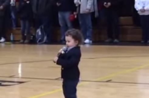 WATCH: Former Rutgers star Clark Harris' 2-year-old son sings national  anthem