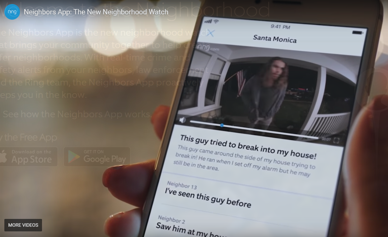 Ring Neighborhoods, The New Neighborhood Watch, mobile phone, mobile app,  neighborhood
