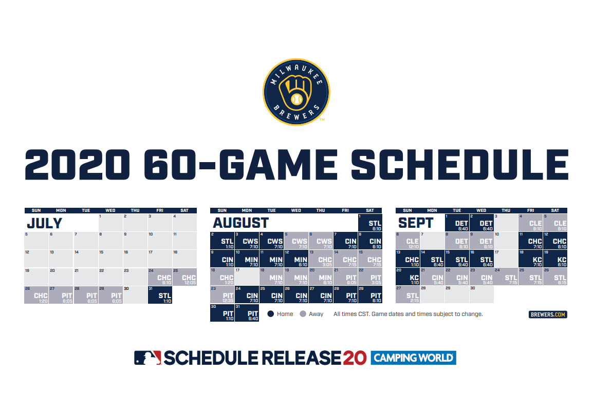 Brewers announce promotional game schedule