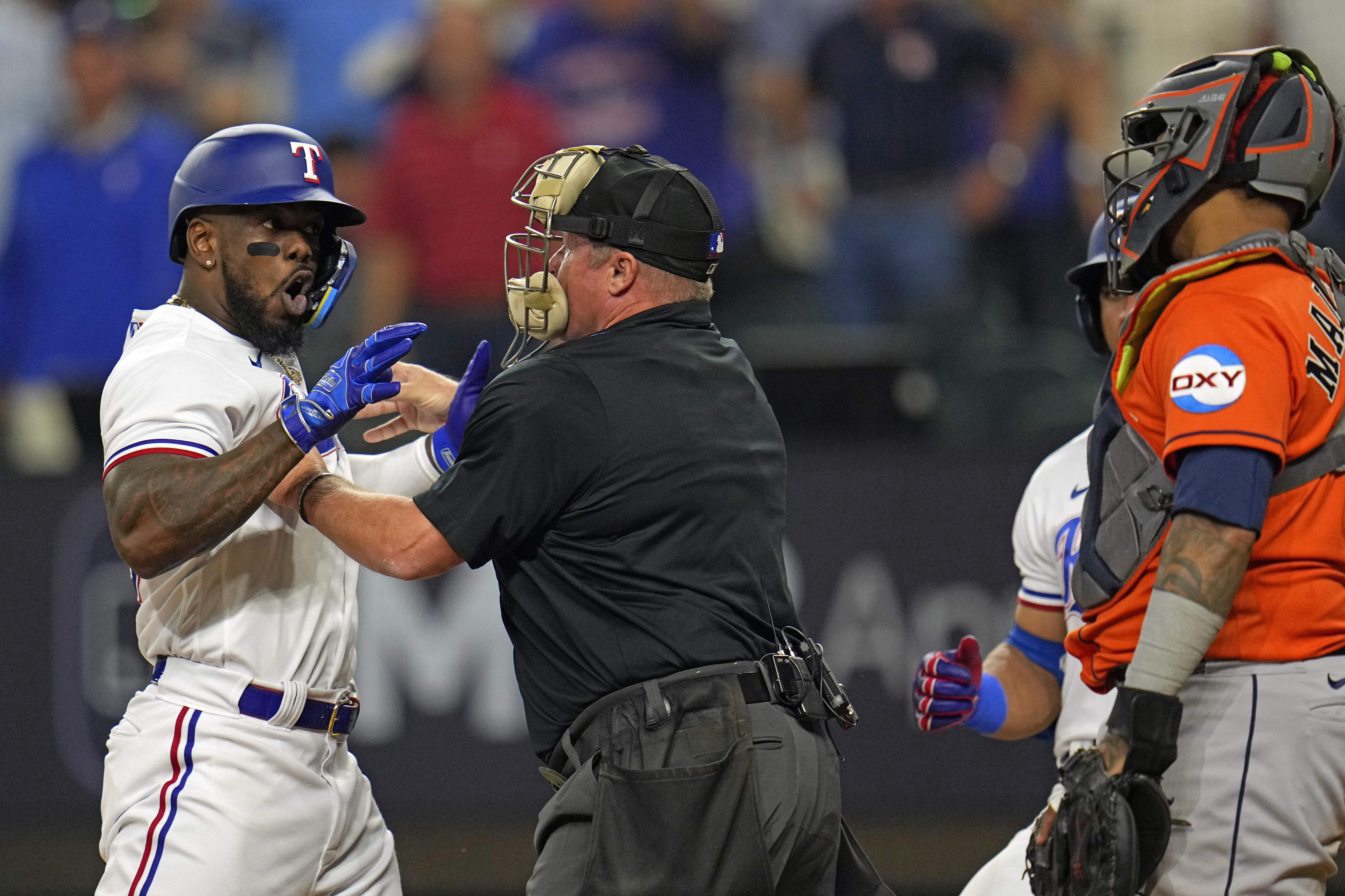 Altuve hits go-ahead homer in 9th, Astros take 3-2 lead over Rangers in  ALCS after benches clear - NBC Sports