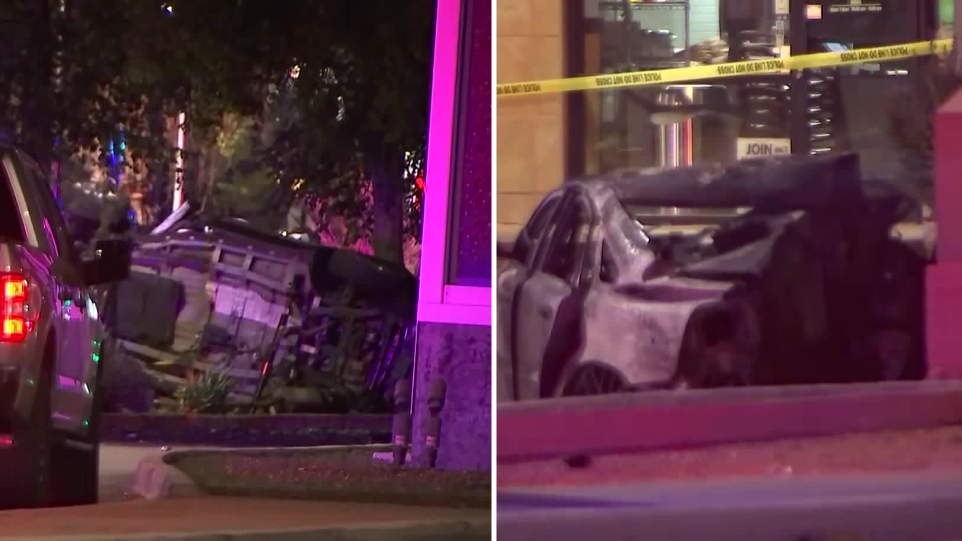 2 dead, 8 hurt in fiery crash; 3 officers among the injured