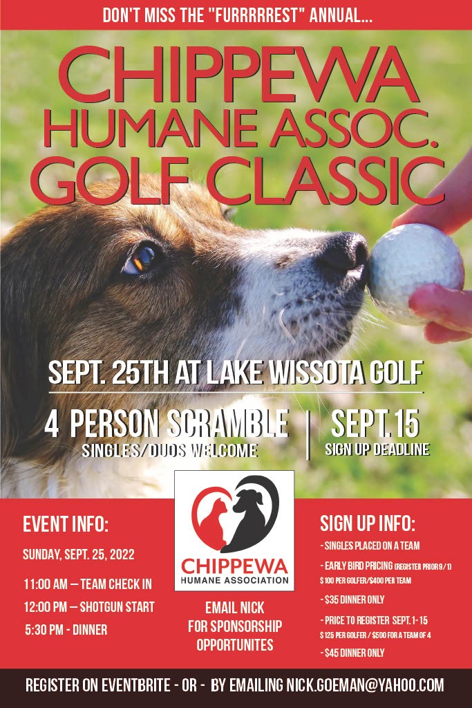 Registration open for Chippewa Humane Assoc. Golf Classic