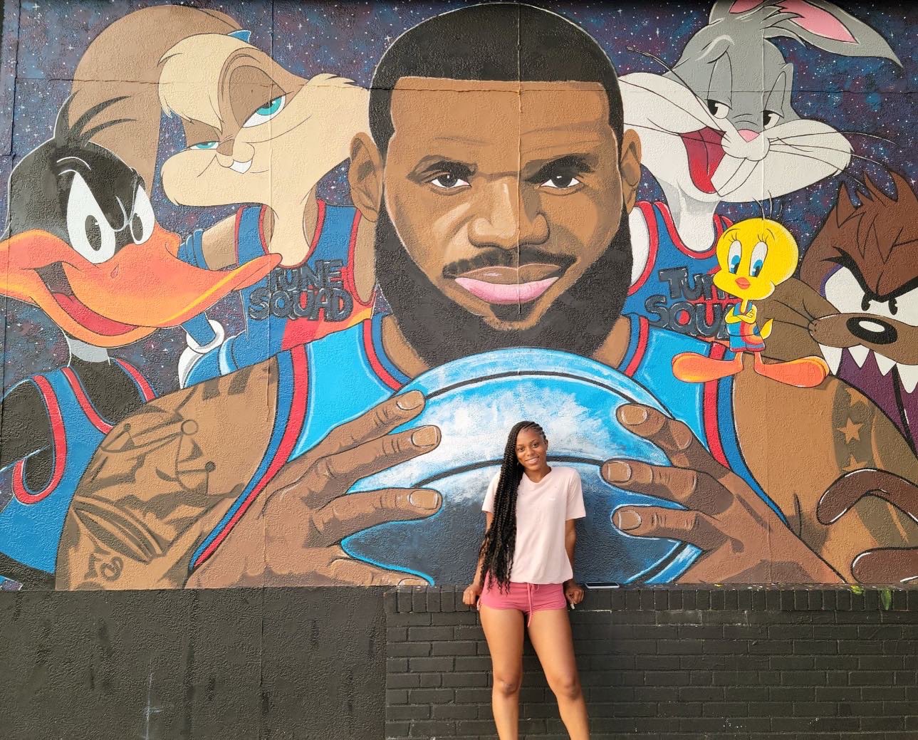LeBron James mural with 'Space Jam 2′ characters in Akron