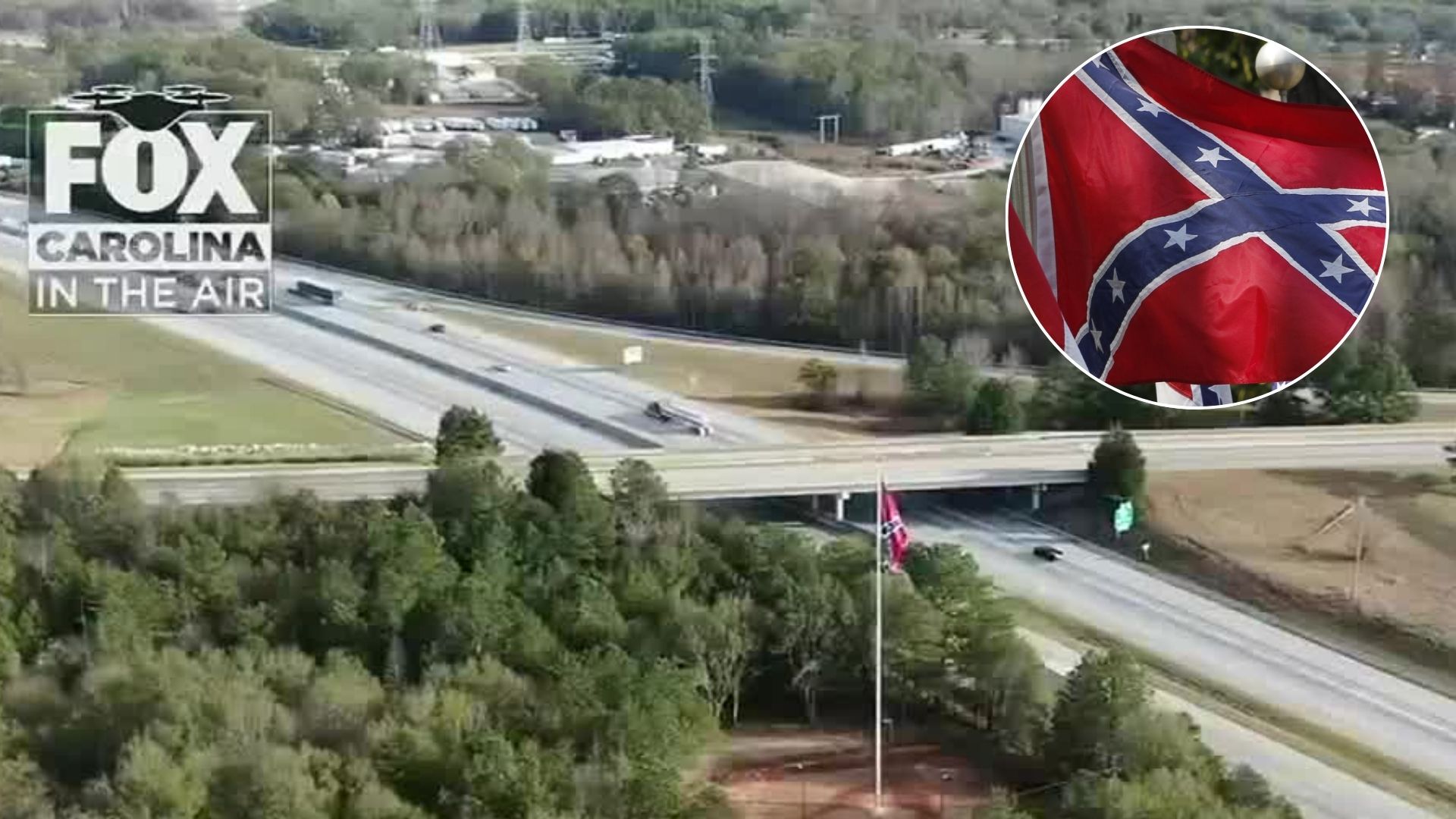 Confederate flag flying over I-85 in Upstate taken down after