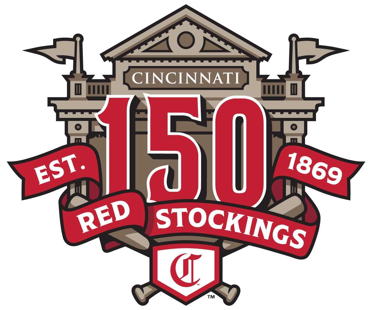 Cincinnati Reds 1911 Road Logo T-Shirt from Homage. | Navy | Vintage Apparel from Homage.