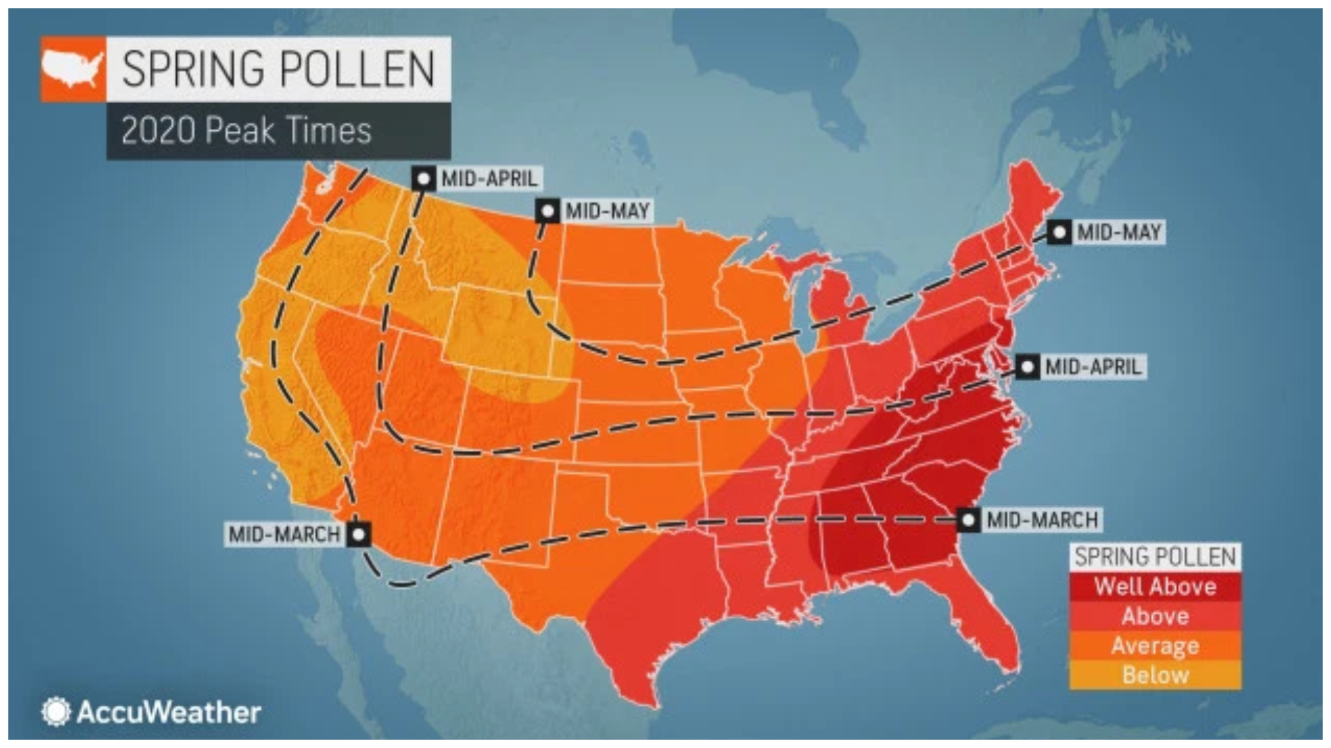 Allergy Map Near Me Accuweather: Large Portion Of U.s. To Face Brutal Allergy Season This Spring