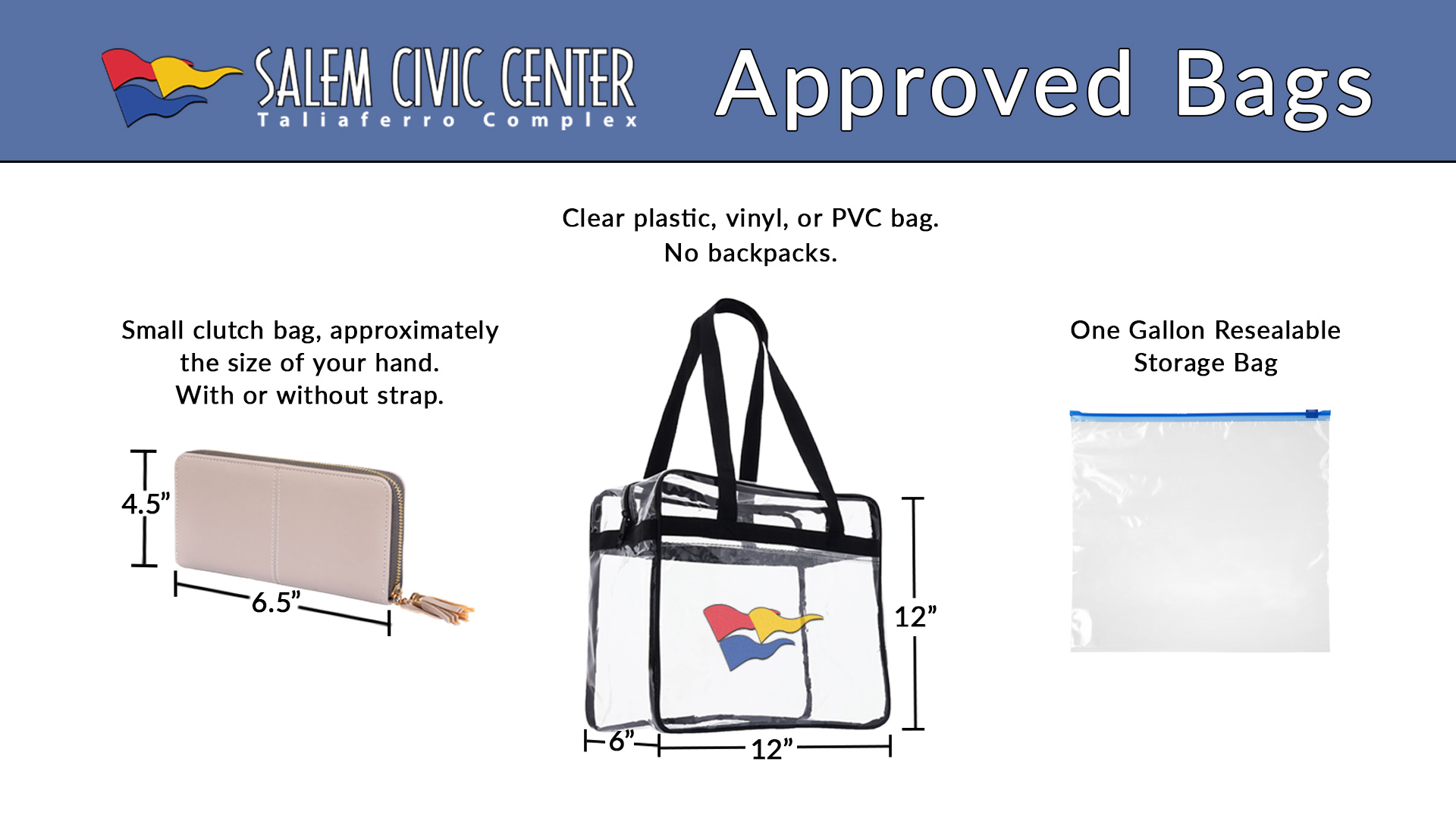 New clear-bag policy set for events at Salem Civic Center