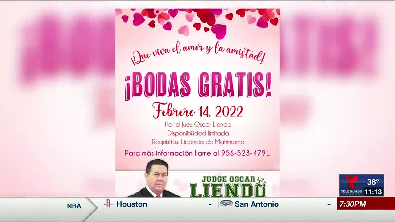 Matrimonios Gratis para el 14 de Febrero