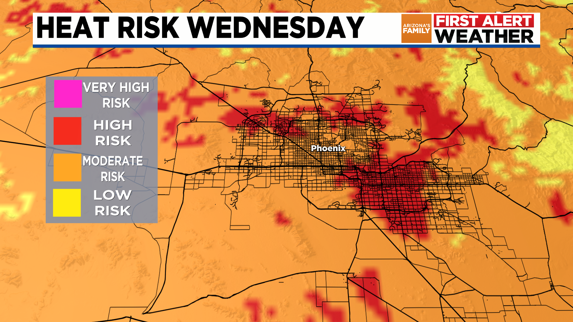 Major risk' from heat up to 115 degrees through Friday night for Tucson,  Southern Az