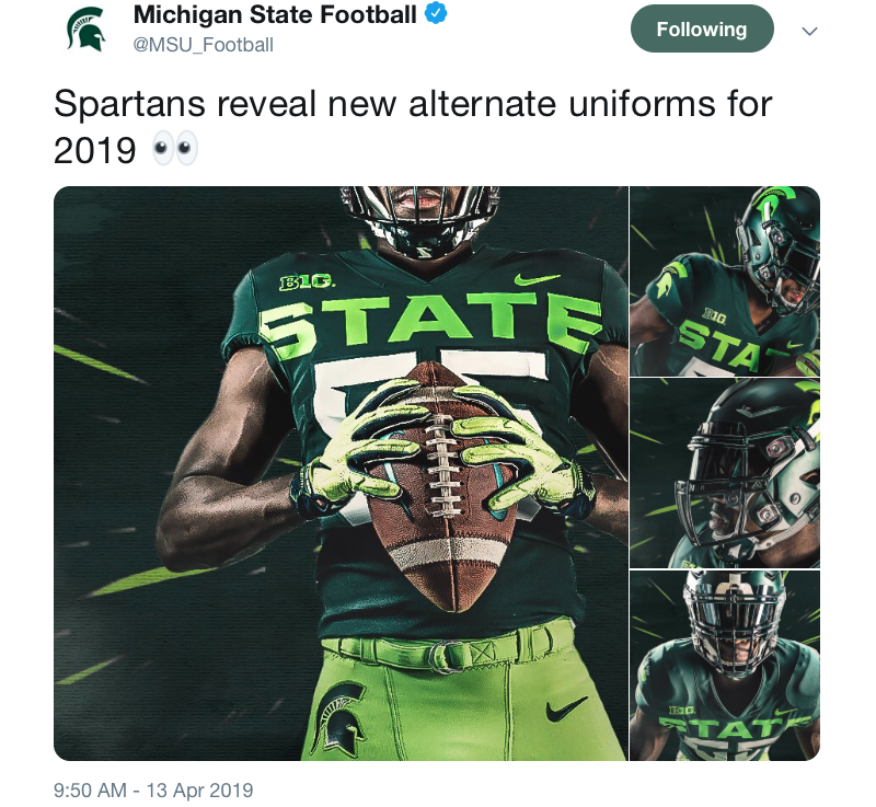 Michigan State Jerseys, Michigan State Spartans Uniforms