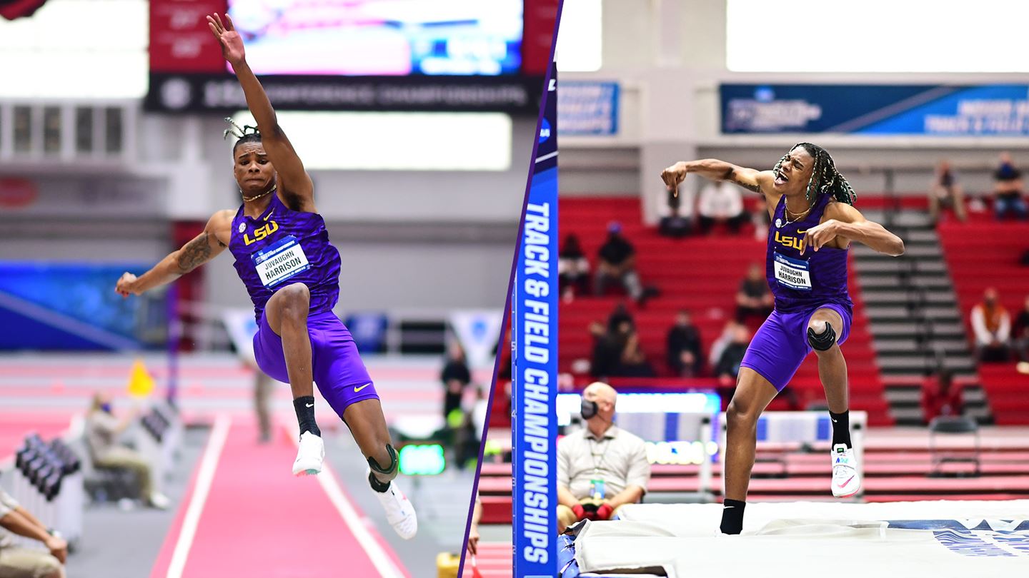 LSUs JuVaughn Harrison makes world history at NCAA Indoor Championship