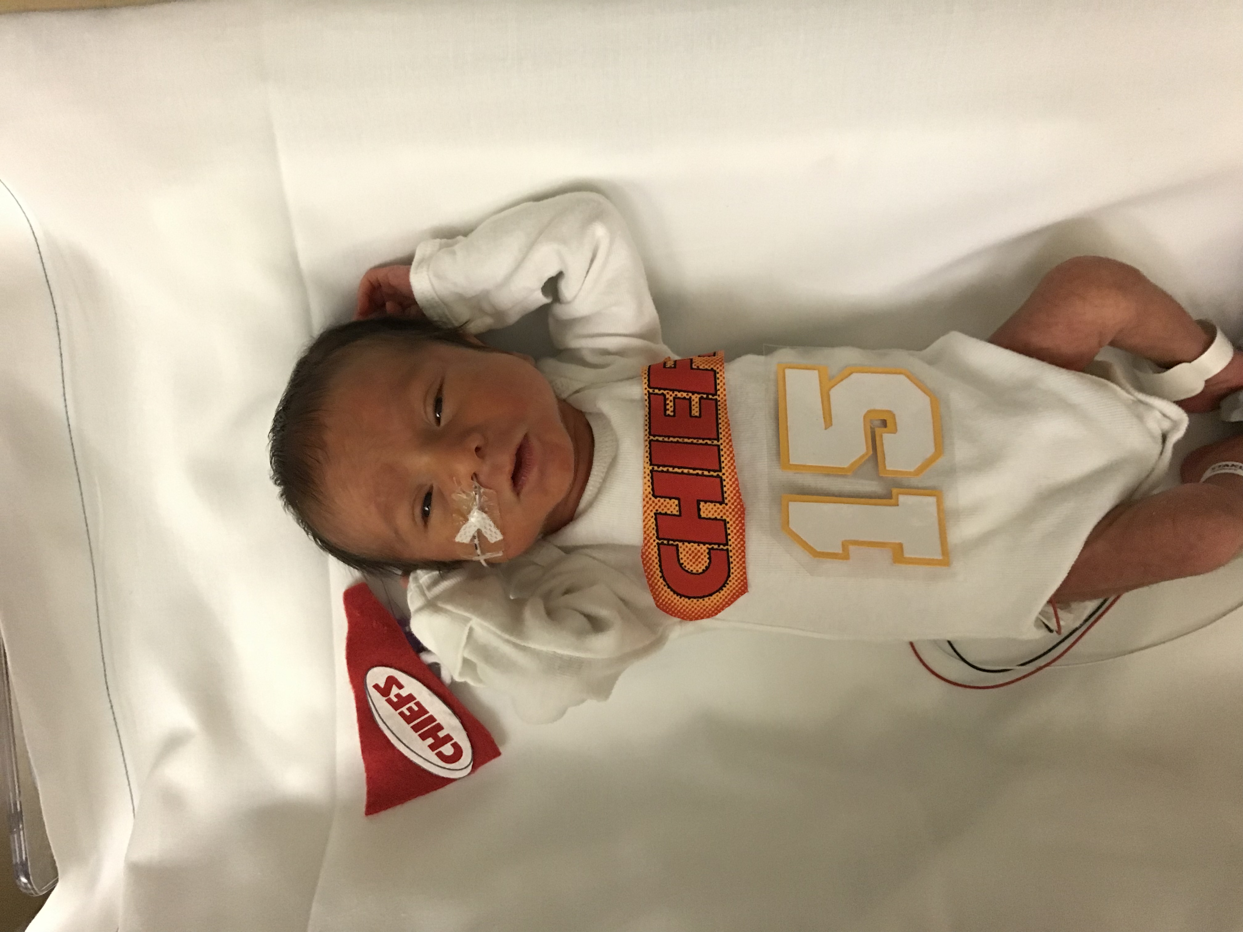 NICU Babies Dressed For Chiefs Opener